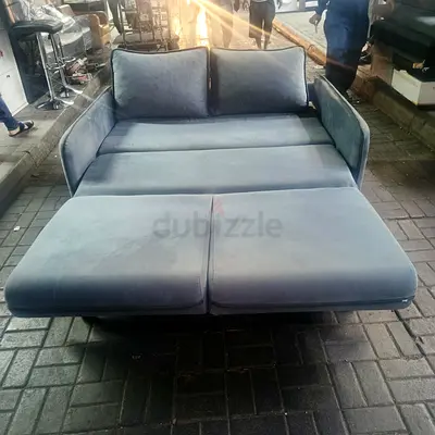Grey convertible sofa bed - 3-seater, pull-out sleeper, good condition