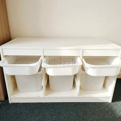 Ikea TROFAST White Toys Storage Unit with 6 Pull-Out Bins