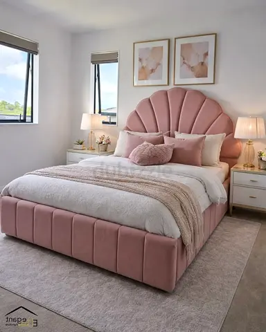 Light pink colour 160*200 queen size bed
