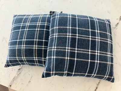 2 pillows with pillow covers