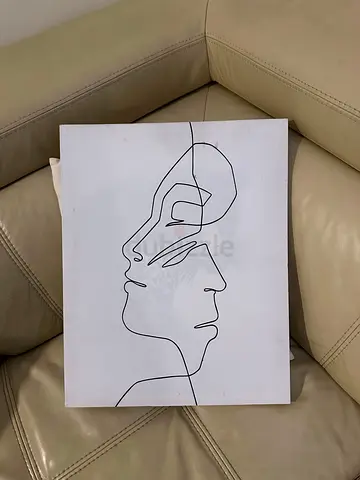 Minimalist Line Art Canvas Portrait - Two Faces