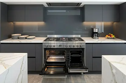 SMEG 90cm Dual Oven Cooker – 5-Burner Gas Hob & Electric Ovens | Premium Italian Design