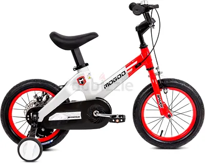 Kids 14-inch Training Bike with Removable Training Wheels - Red/White
