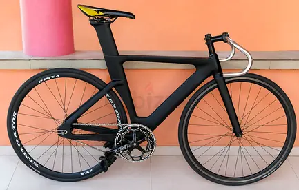Carbon fiber track bike Matte Black Racing Bike with Drop Handlebars and Navigator Wheels