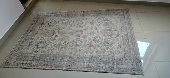 Used Vintage-Style Area Rug - Neutral Tones, 2.3 x 1.6 m