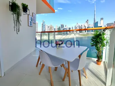 Modern 2BR | Vacant | Burj Khalifa + Canal View