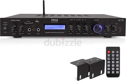 Pyle - 5 Channel Shelf Mount Bluetooth Receiver, Home Theater Amplifier, Speaker Amplifier, Bluetoot