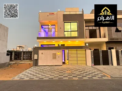 Attractive price and no annual fees. Own a villa for sale in Ajman. First occupancy, freehold, super deluxe finishing, excellent location near service