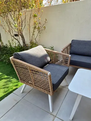 Pan Home Outdoor rattan armchair with cushions set