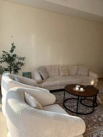 Luxury Cream Curved Sofa set - 4 seater + 2 single matching chairs