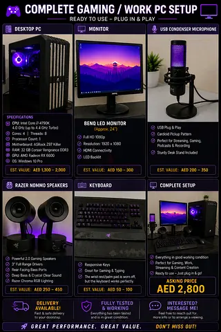 Gaming / Work PC Setup – Complete Setup – Ready to Use