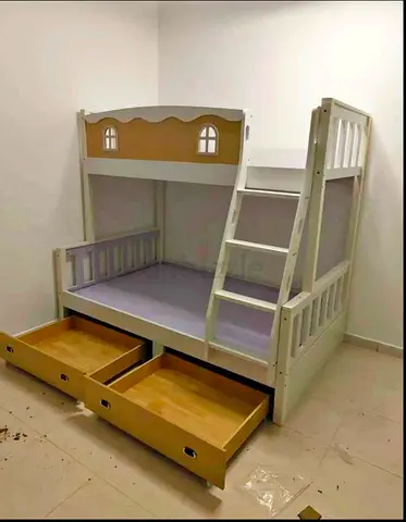 Wooden Bunk Bed for Kids with Storage Drawers Down double up single