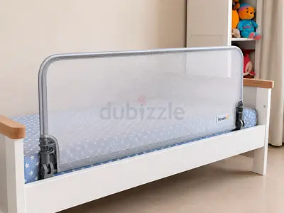 Foldable Mesh Bed Rail Guard for Toddler Bed - Light Grey - Ser of two - like new