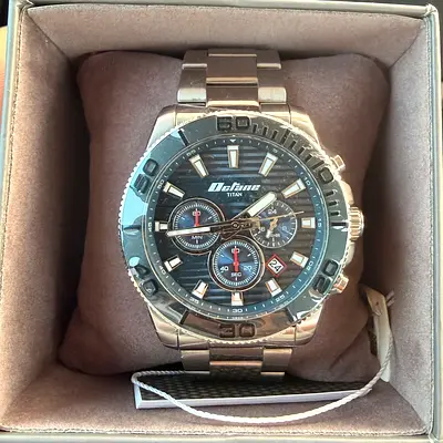 Titan Octane Stainless Steel Men's blue dial Chronograph Watch