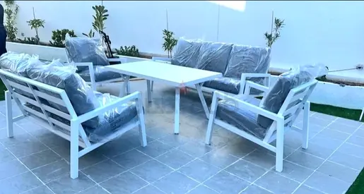 Sofa set aluminium white outdoor furniture garden furniture