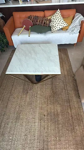 3 seater Sofa, Marble Coffee Table and a Free Rug