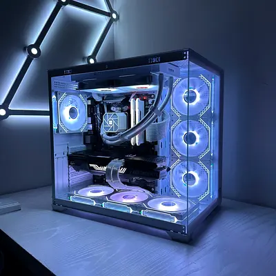 White RTX 3080 Ryzen 7 5700X Gaming PC Rendering PC Desktop PC Computer