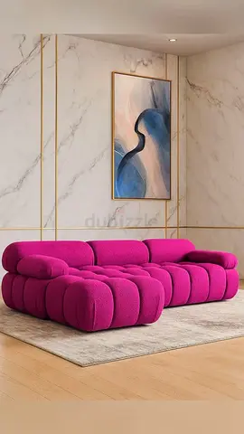 Modern Pink Tufted Seater Sofa — Comfortable Low Profile