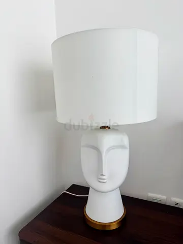 White modern lamp for living room or bedside table