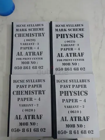 CHEMISTRY 0620 AND PHYSICS 0625 IGCSE PAPER 4 PAST PAPER BOOKLETS ( WITH MARK SCHEMES )