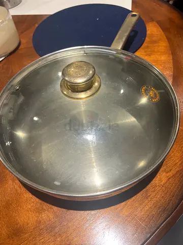 Large Deep Stainless Steel Saucepan with Glass Lid