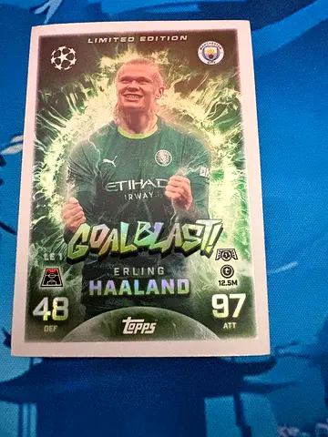 Limited Edition Erling Haaland Goalblast Trading Card - Topps