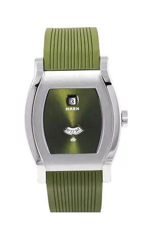MAEN Green Dial Men's Watch with Olive Rubber Strap