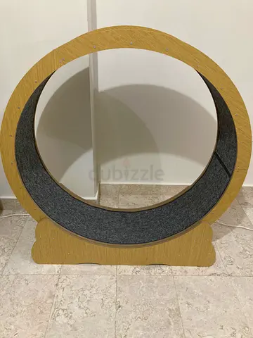 Large Wooden Cat Exercise Wheel with Felt Running Surface