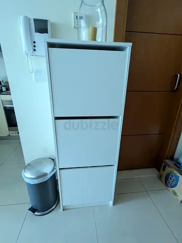 IKEA White 3-Drawer Shoe Cabinet / Slim Storage Unit