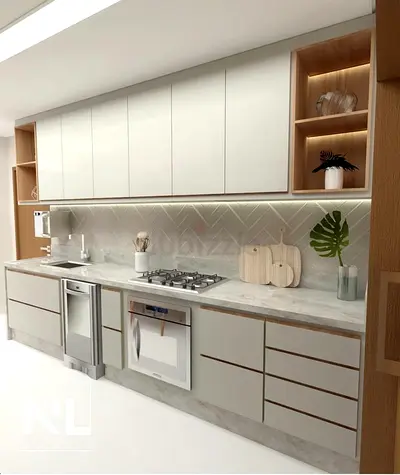 Kitchen cabinet with island- Custom made kitchen cabinets with warranty