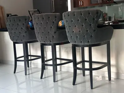 Set of 4 Marina home dark  Tufted Bar Stools with Backrest price per item