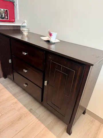 Dark Wood Sideboard / Storage Cabinet - Good Condition- minor surface damage