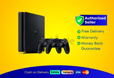 Sony PlayStation 4 - Slim - Black - 500GB with 2 Controller | Brand New | Warranty | FREE Delivery