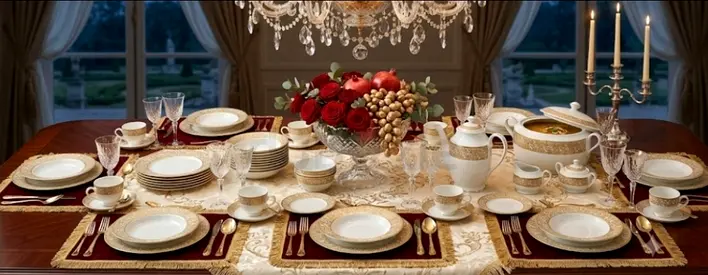 Full porcelain dinnerware set - complete service for 12