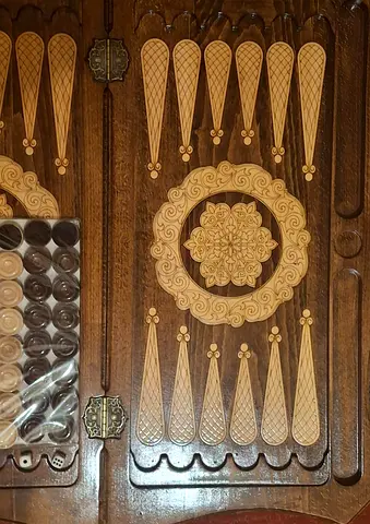 Armenian Hand-Carved Beech Wood Lion Board Set.