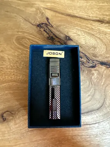 Rare Jobon Carbon Fiber Pattern Torch Lighter with Box