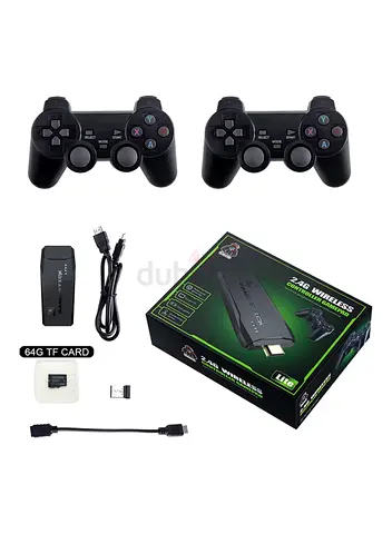 Pair of wireless controllers with 2.4G receiver and accessories (PS3-style) - working