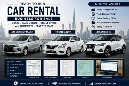 Car Rental Business for sell (Dubai) With 6 cars - Active