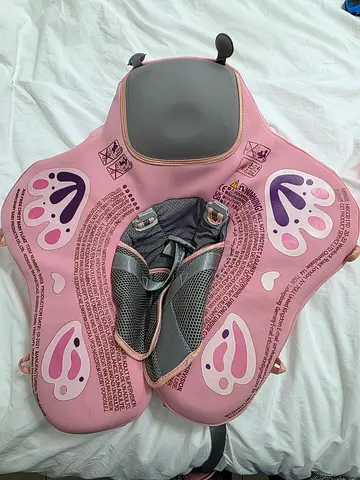 Pink Inflatable Baby Swim Float with Seat (Butterfly Design)