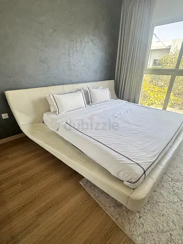 Super King Bed Frame + Mattress + Topper, 200x200cm, Leather