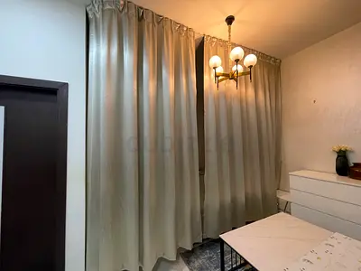 Full-length beige blackout curtains - gently used, good condition
