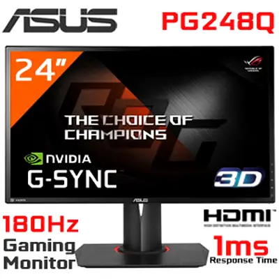 Asus ROG Swift PG248Q 24 inch•180Hz 1ms G-Sync eSports Gaming FHD TN W-LED Display Monitor With Box