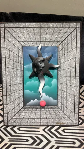 Surreal Sun-Moon 3D Wall Art in Deep Frame