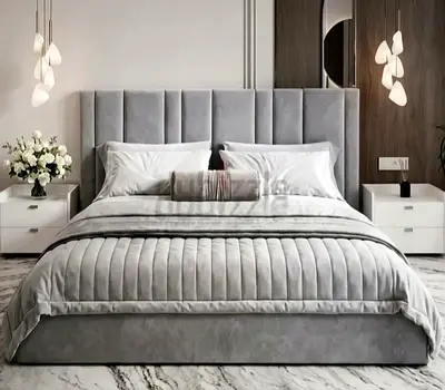 Brand New King Bed with Padded Headboard