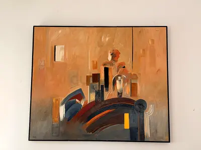 Abstract Contemporary Acrylic Painting on Canvas - Framed