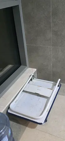 White folding trolly used, good for carrying grocery things