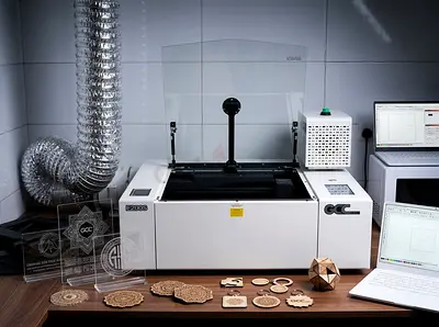 Used GCC Laser Engraver/Cutter with Air Exhaust and Extraction Unit