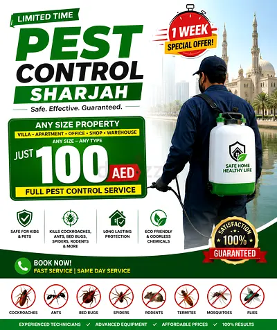 Pest Control Only AED 100 in Sharjah |1 Week Special Offer