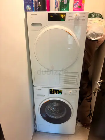 Stacked Miele Washer and Condenser Dryer - Can be sold separately