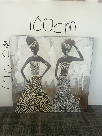 Large 100x100cm African Women Canvas Wall Art Painting